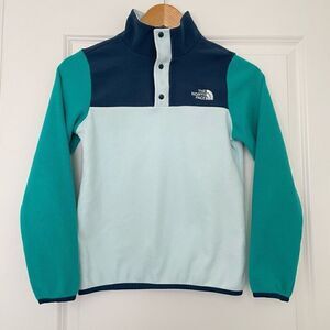 The North Face Glacier Colorblock Fleece 1/4 snap Sweater Size 10-12